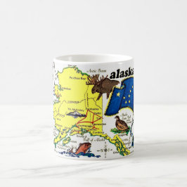 State of Alaska Map Postcard Mug Kaffeetasse