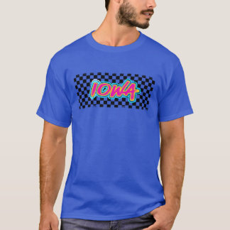 State of Iowa Graffiti Checkers Oversized T-Shirt