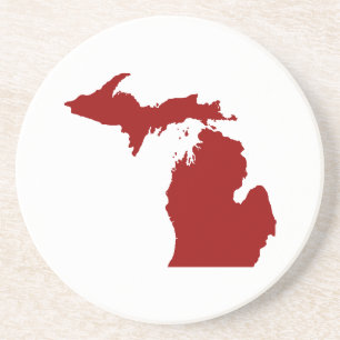State of Michigan Sandstein Coaster Getränkeuntersetzer
