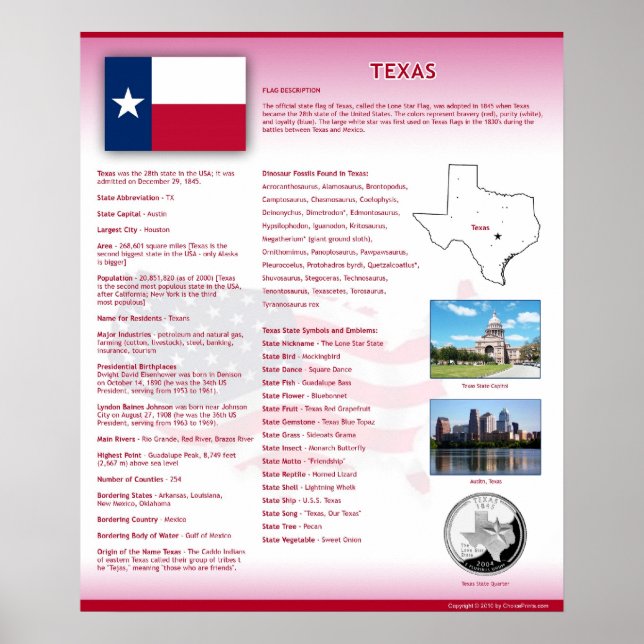 State of Texas, TX Posters (Devant)