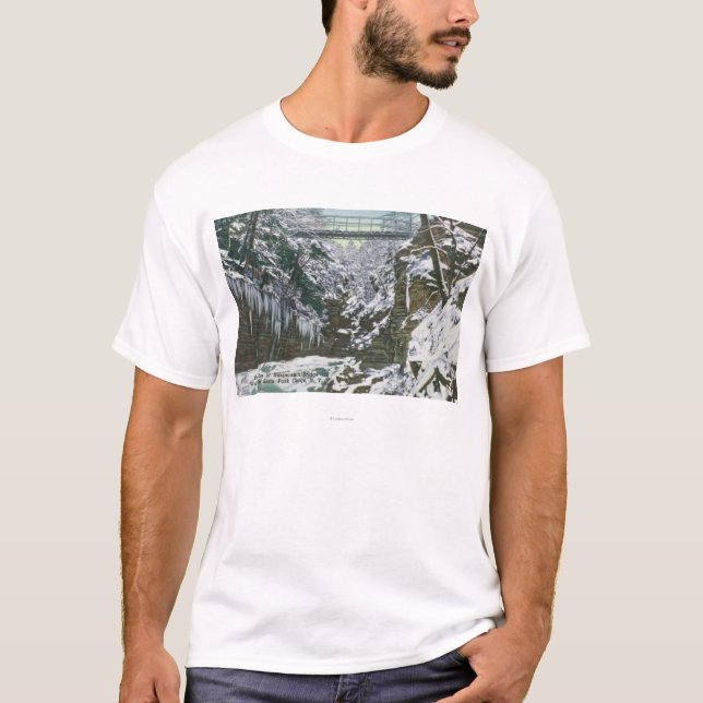 State Park Gorge Suspension Bridge View in T-Shirt (Vorderseite)
