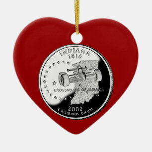 State Quarter von Indiana Rückseite Faux Keramikornament