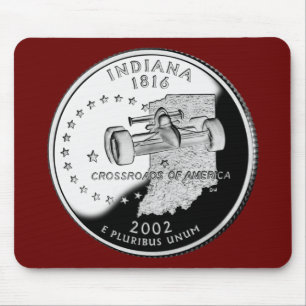 State Quarter von Indiana Rückseite Faux Mousepad