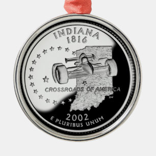 State Quarter von Indiana Rückseite Faux Ornament Aus Metall