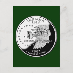 State Quarter von Indiana Rückseite Faux Postkarte