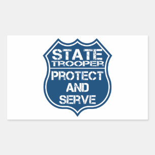State Trooper Police Badge Protect and Serve Rechteckiger Aufkleber