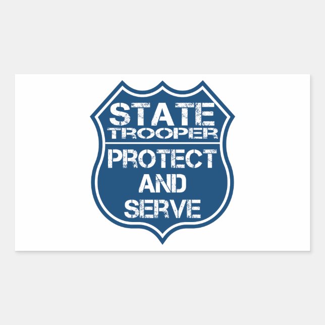 State Trooper Police Badge Protect and Serve Rechteckiger Aufkleber (Vorderseite)