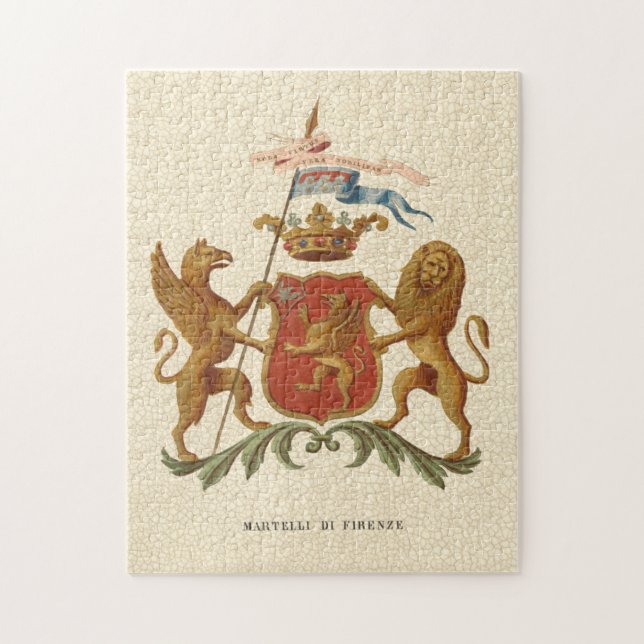 Stated Heraldic Abzeichen mit Griffin und Lion (Vertikal)
