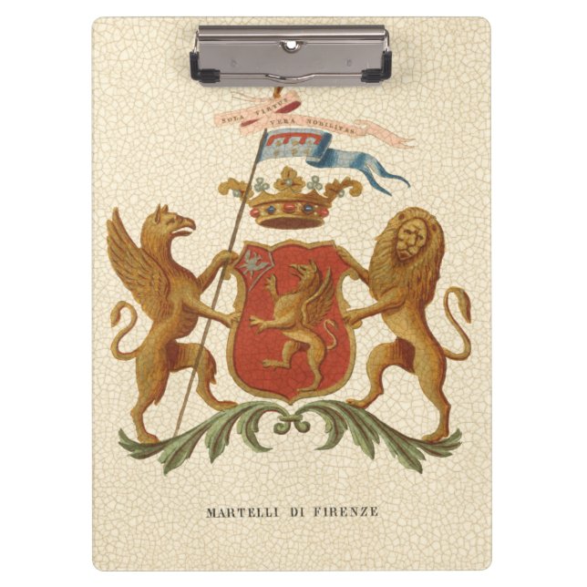 Stated Heraldic Abzeichen mit Griffin und Lion Klemmbrett (Vorderseite)