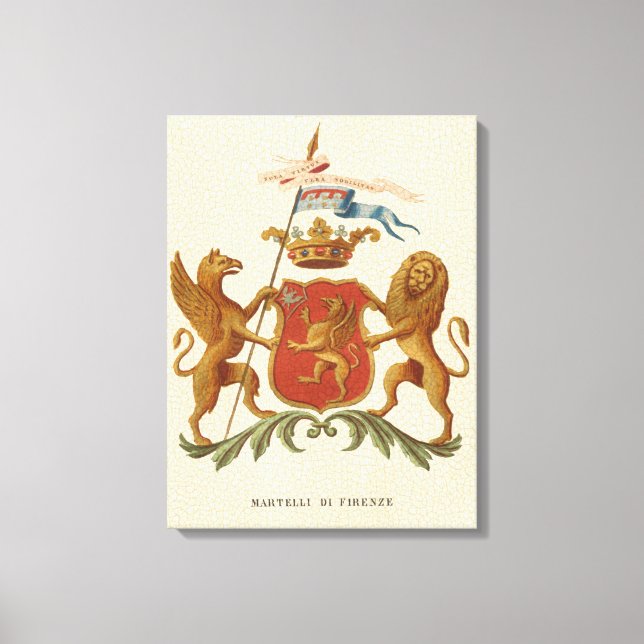 Stated Heraldic Abzeichen mit Griffin und Lion Leinwanddruck (Vorderseite)