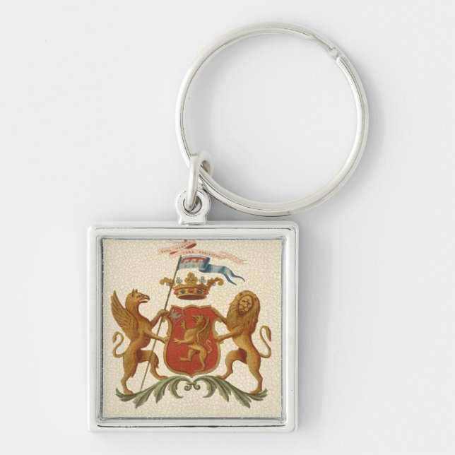 Stated Heraldic Abzeichen mit Griffin und Lion Schlüsselanhänger (Vorne)