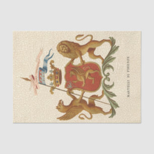 Stated Heraldic Abzeichen mit Griffin und Lion Seidenpapier