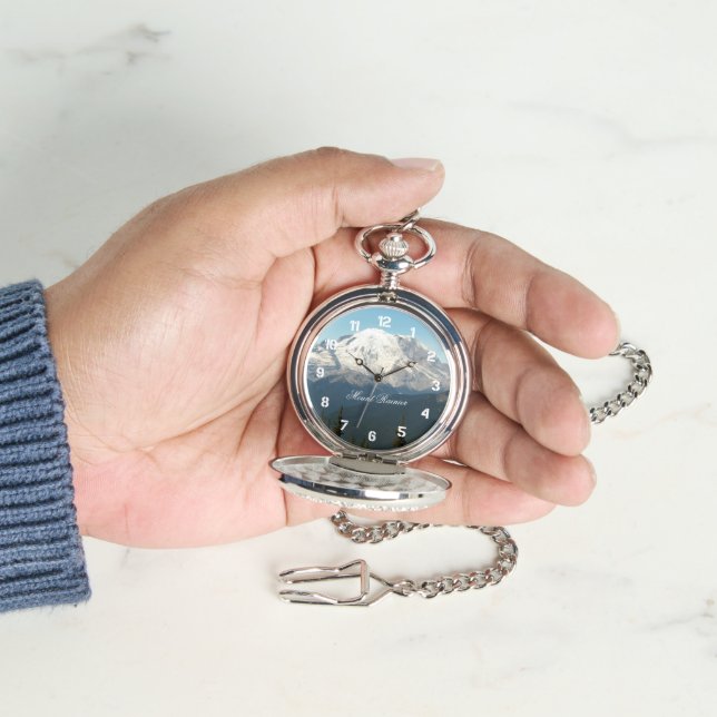 Stated Mount Rainier Landschaft Armbanduhr (Hand)