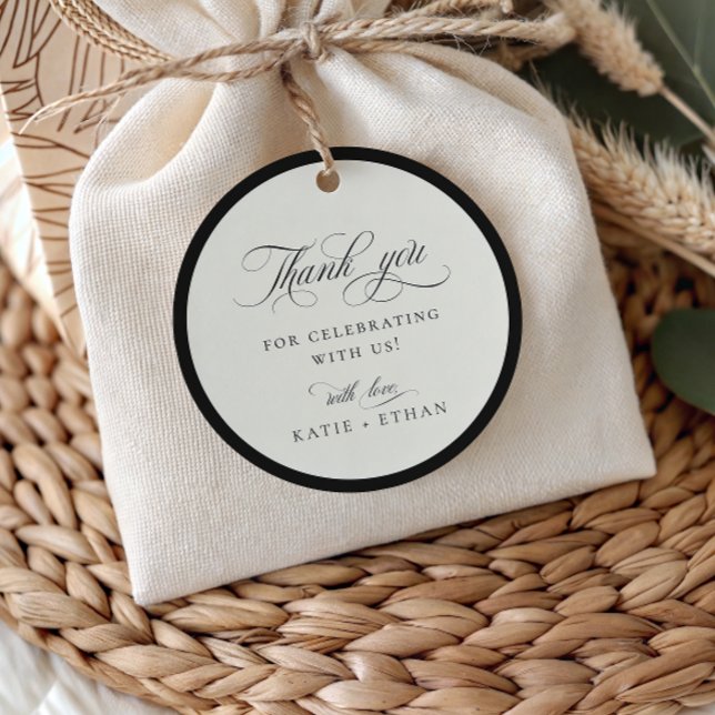 STATELY CALLIGRAPHY Wedding Thank You Geschenkanhänger (Von Creator hochgeladen)