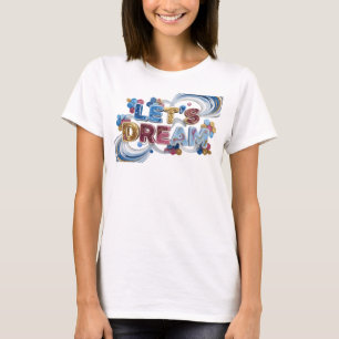 Statement Blau LET'S DREAM Druck T-Shirt
