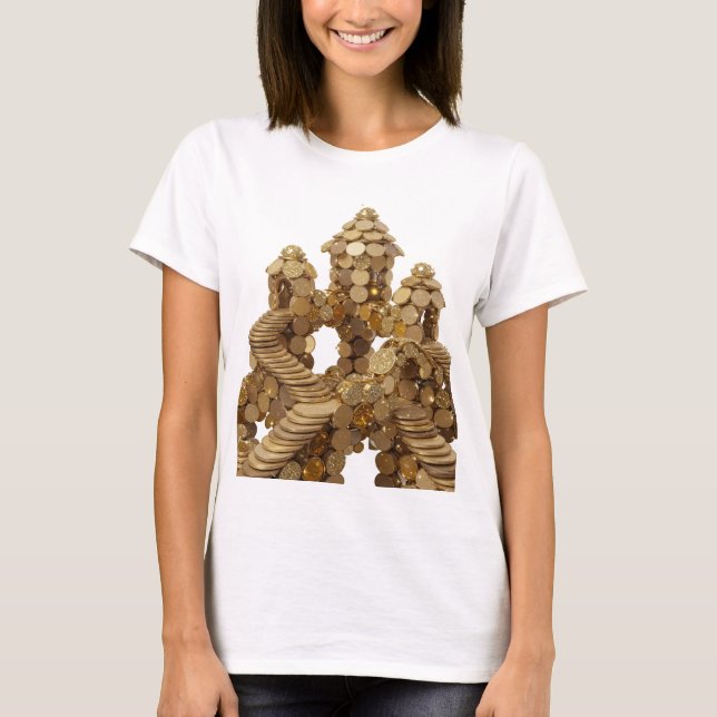 Statement Gold ABSTRACT ART Design T-Shirt (Vorderseite)