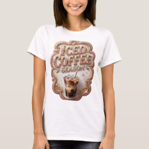 Statement Gold EISKAFFEE-ZEIT Mutiges Design T-Shirt
