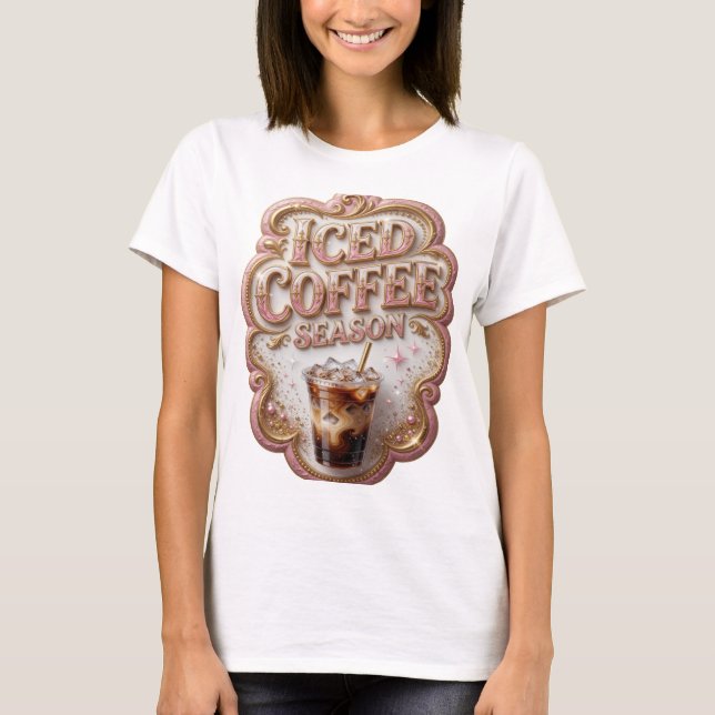Statement Gold EISKAFFEE-ZEIT Mutiges Design T-Shirt (Vorderseite)