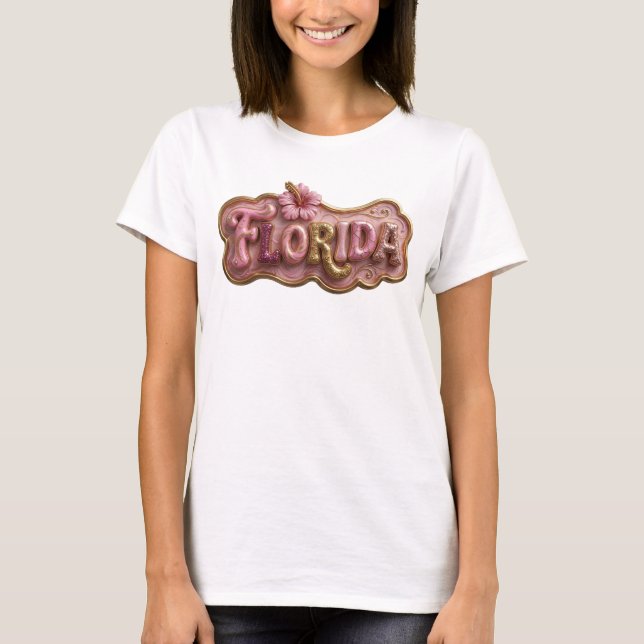 Statement Gold FLORIDA 3D Text Art T-Shirt (Vorderseite)