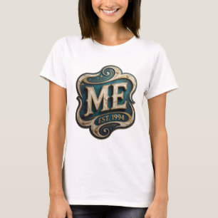 Statement Gold ME EST 1994 Textdesign T-Shirt