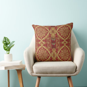 Statement Golden Red Ornate Kissen 4 Wohnzimmer