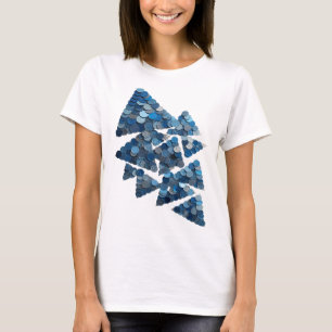 Statement Grau BLUE TREE 3D Text Kunst T-Shirt