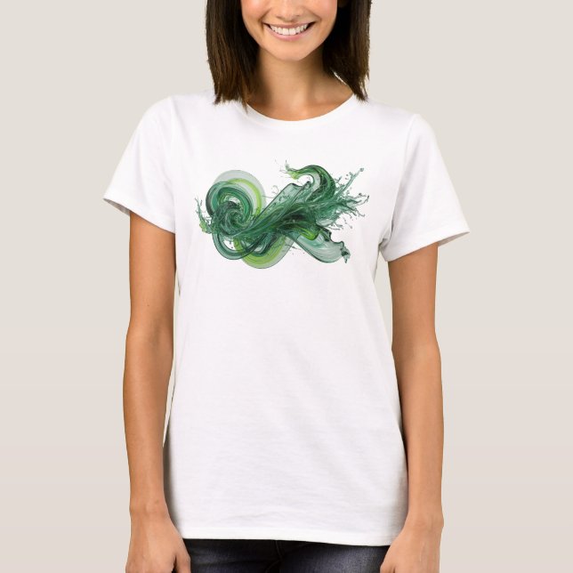 Statement Grün ABSTRACT ART Design T-Shirt (Vorderseite)