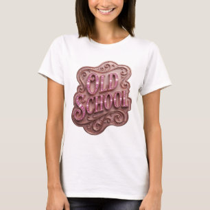 Statement Pink OLD SCHOOL Fette Schrift T-Shirt