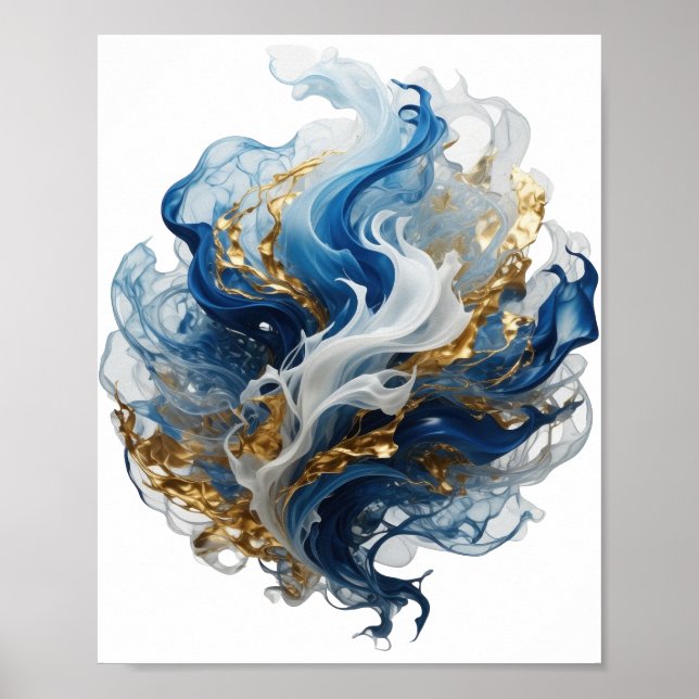 Statement Silber ABSTRACT ART Design Poster (Vorne)