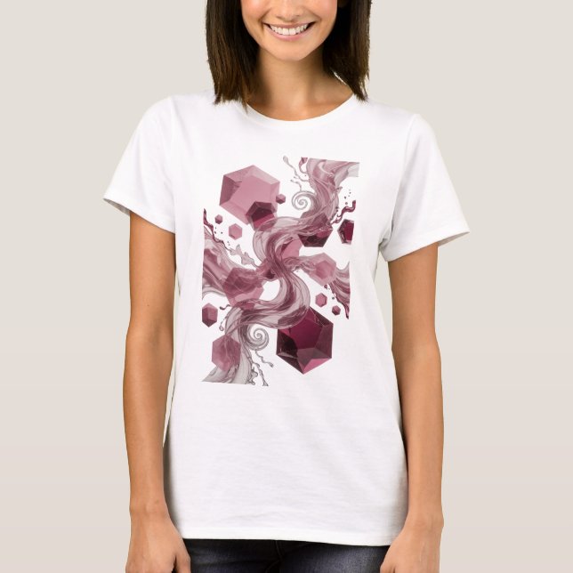 Statement Silber ABSTRACT ART Design T-Shirt (Vorderseite)