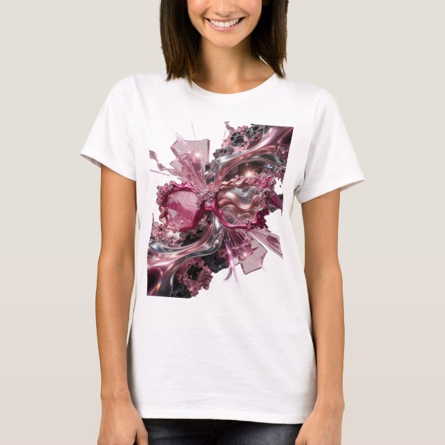 Statement Silber ABSTRACT ART Kunstdruck v2 T-Shirt (Vorderseite)