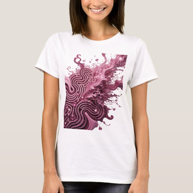 Statement Silber ABSTRACT ART Kunstprint T-Shirt (Vorderseite)