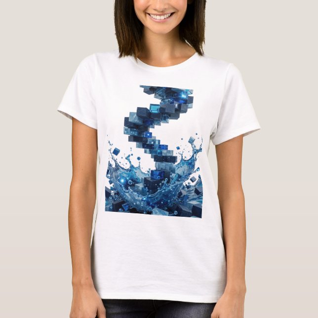 Statement Silber ABSTRACT ART Statement T-Shirt v3 (Vorderseite)