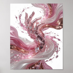 Statement Silber ABSTRACTE KUNST Kunst Druck v3 Poster