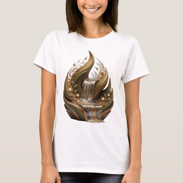 Statement Silber ABSTRACTE KUNST Mode Druck T-Shirt (Vorderseite)