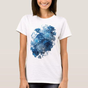 Statement Silber BLAUE ROSEN Textdesign T-Shirt