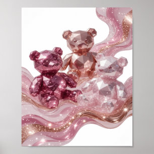 Statement Silber DREI DIAMANTEN TEDDYBÄREN Poster