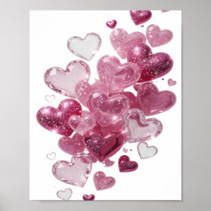 Statement Silber HEARTS IN SPACE Künstlerisches Mo Poster
