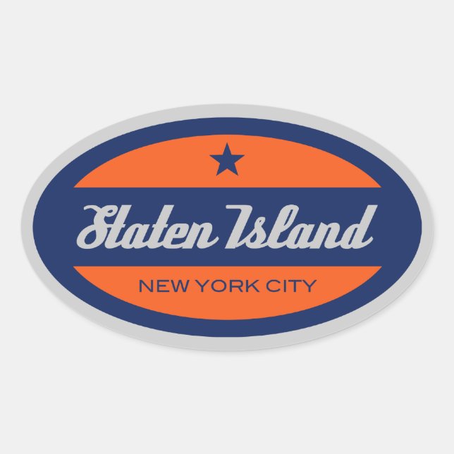 *Staten Insel-Aufkleber Ovaler Aufkleber (Vorderseite)