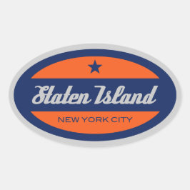 *Staten Insel-Aufkleber Ovaler Aufkleber