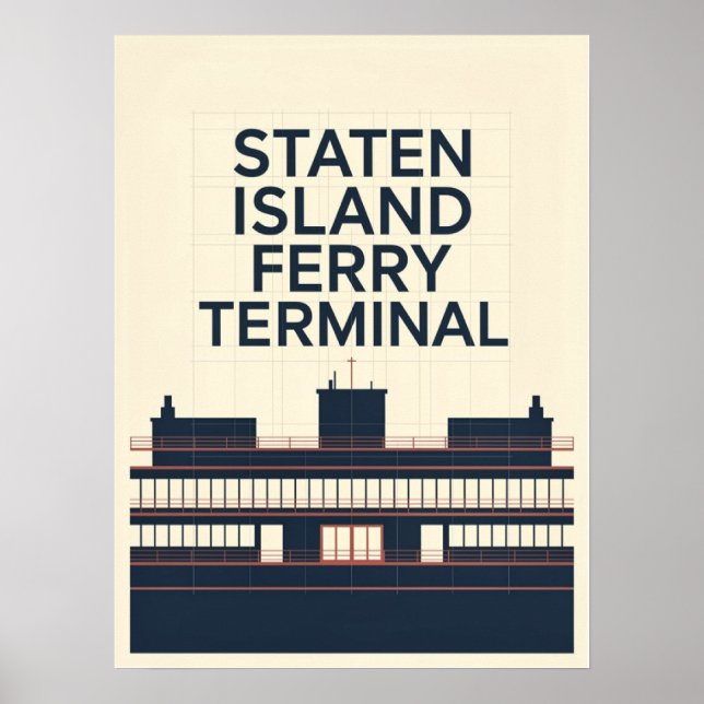 Staten Island Fährterminal Poster (Vorne)