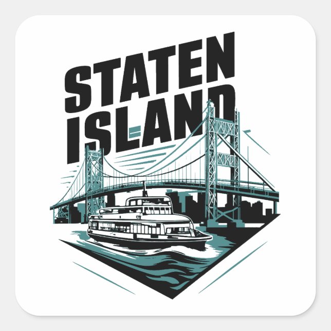 Staten Island New York Ferry Quadratischer Aufkleber (Vorderseite)