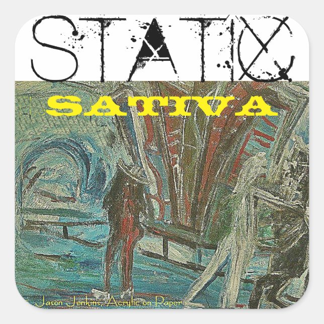 STATIC SATIVA QUADRATISCHER AUFKLEBER (Vorderseite)