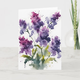 Statice - Aquarellblumen Karte