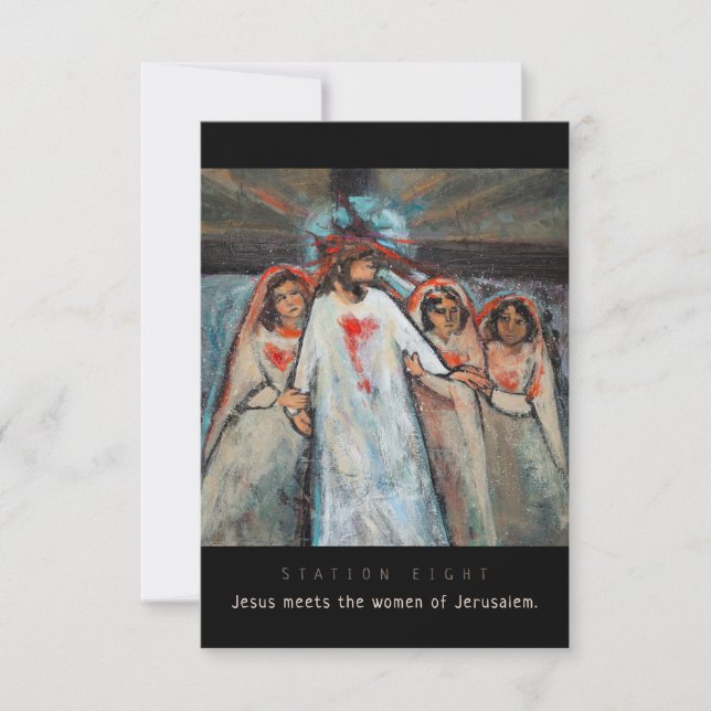 Station Acht, Jesus trifft Frauen, Prachtkarte (Vorderseite)
