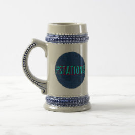 Station Blue RT Stein Bierglas