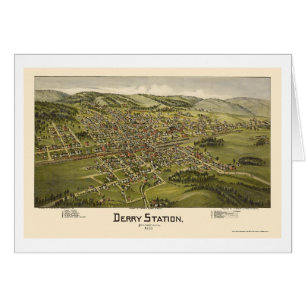 Station de Derry, carte panoramique de PA - 1900