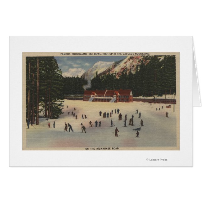 Station de ski de Snoqualmie, WA - Vue du ski (Devant horizontal)