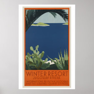 Station de ski de Yougoslavie Affiche de voyage vi