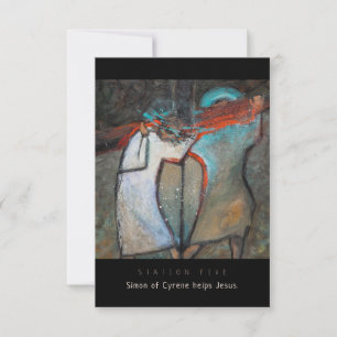 Station Five, Simon Cyrene hilft, Prayer Card